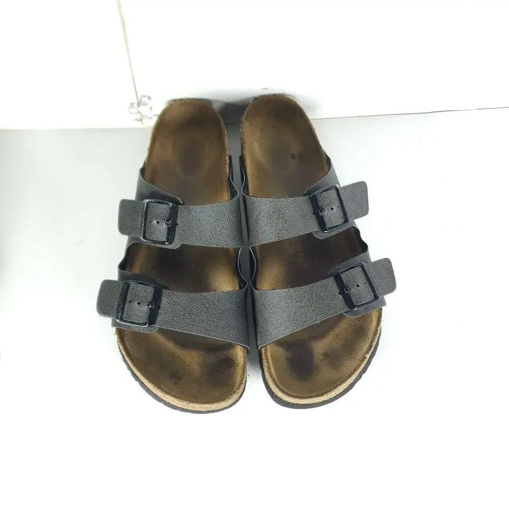 BIRKENSTOCK Arizona Men's EU43 US10 Anthracite Birko-Flor Slide Sandals